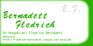 bernadett fledrich business card